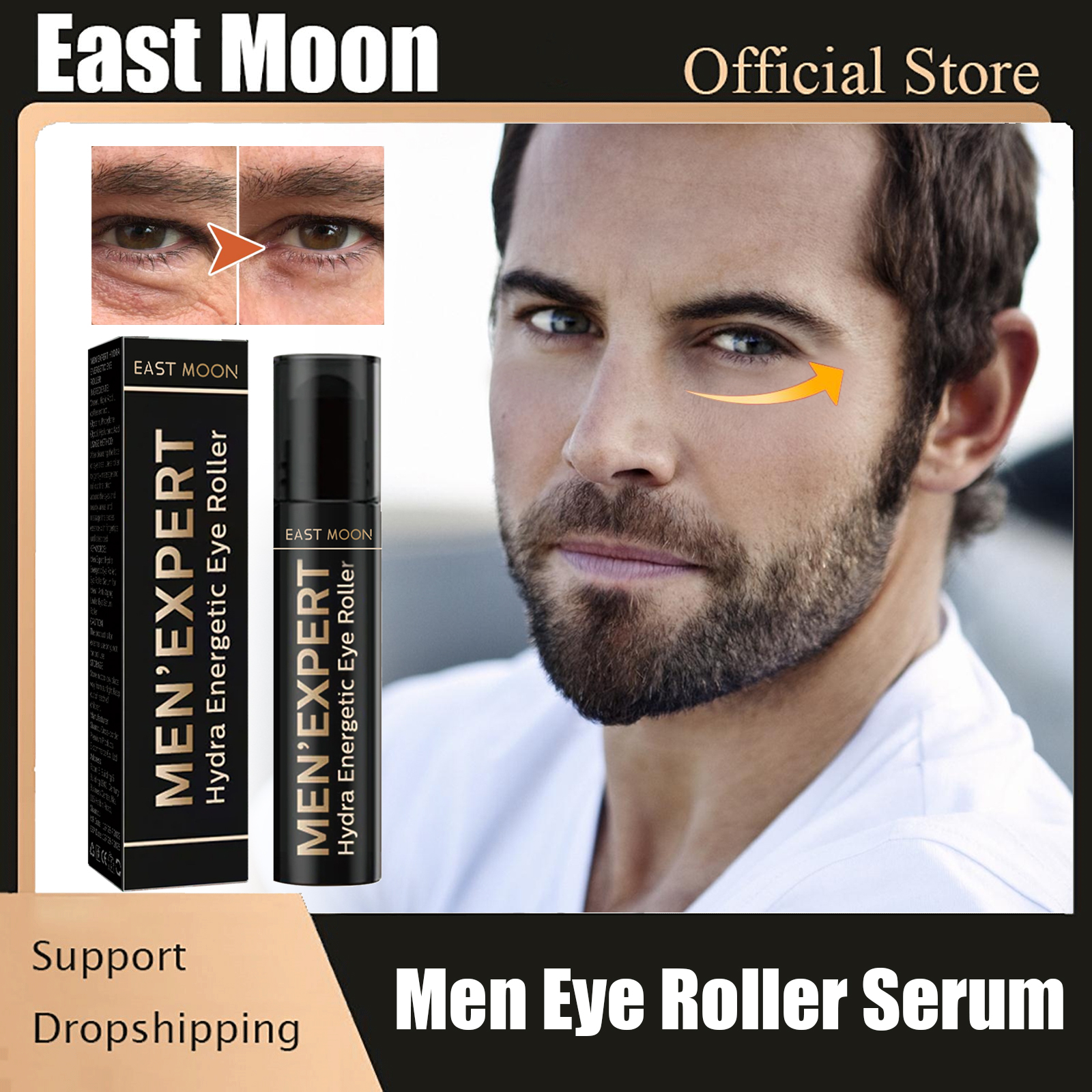 East Moon Men Hydrating Eye Roller Cream Massager Skin Care Remove Dark  Circle Eye Bags Puffiness Anti Wrinkle Firming Eye Serum | AliExpress