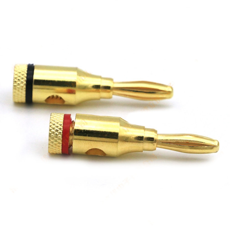 Gold Plated Speaker Banana Plugs Open Screw Type Connector for Speaker Wire Home Theater