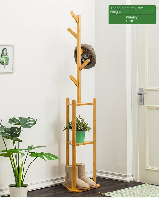 Homde Perchero de bambú para ropa, perchero multifuncional para dormitorio,  organizador de ropa, sombrero, árbol, 3 capas, estantes de almacenamiento