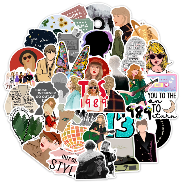 10/30/50/100pcs Singer Alison Swift Taylor Sticker Folk Song Decals  Graffiti Guitar Phone Laptop Album Folklore Sticker Packs