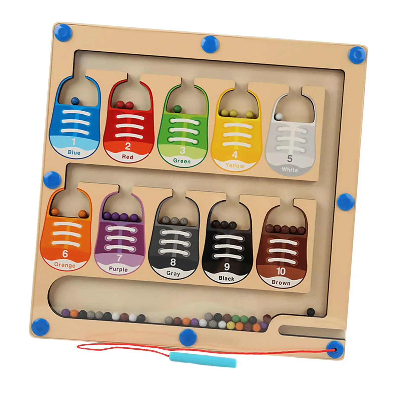 Magnetic Color and Number Maze Montessori Toy for Teaching Material Children