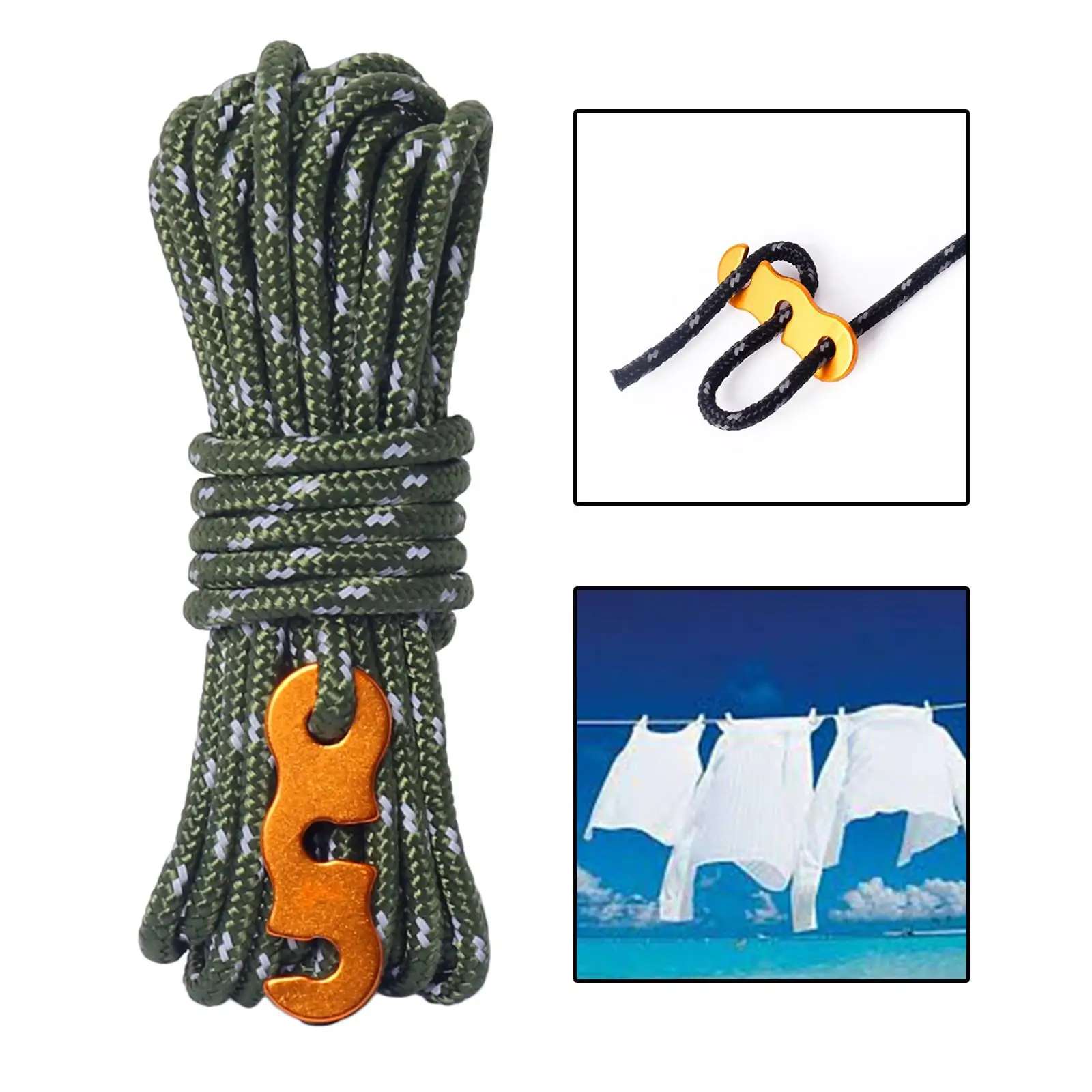 4 Meter 4mm Reflective guyline Rope Camping Tent Cord 300kg Strong Pulling Force Weighs Only 51 Grams Essential Accessory