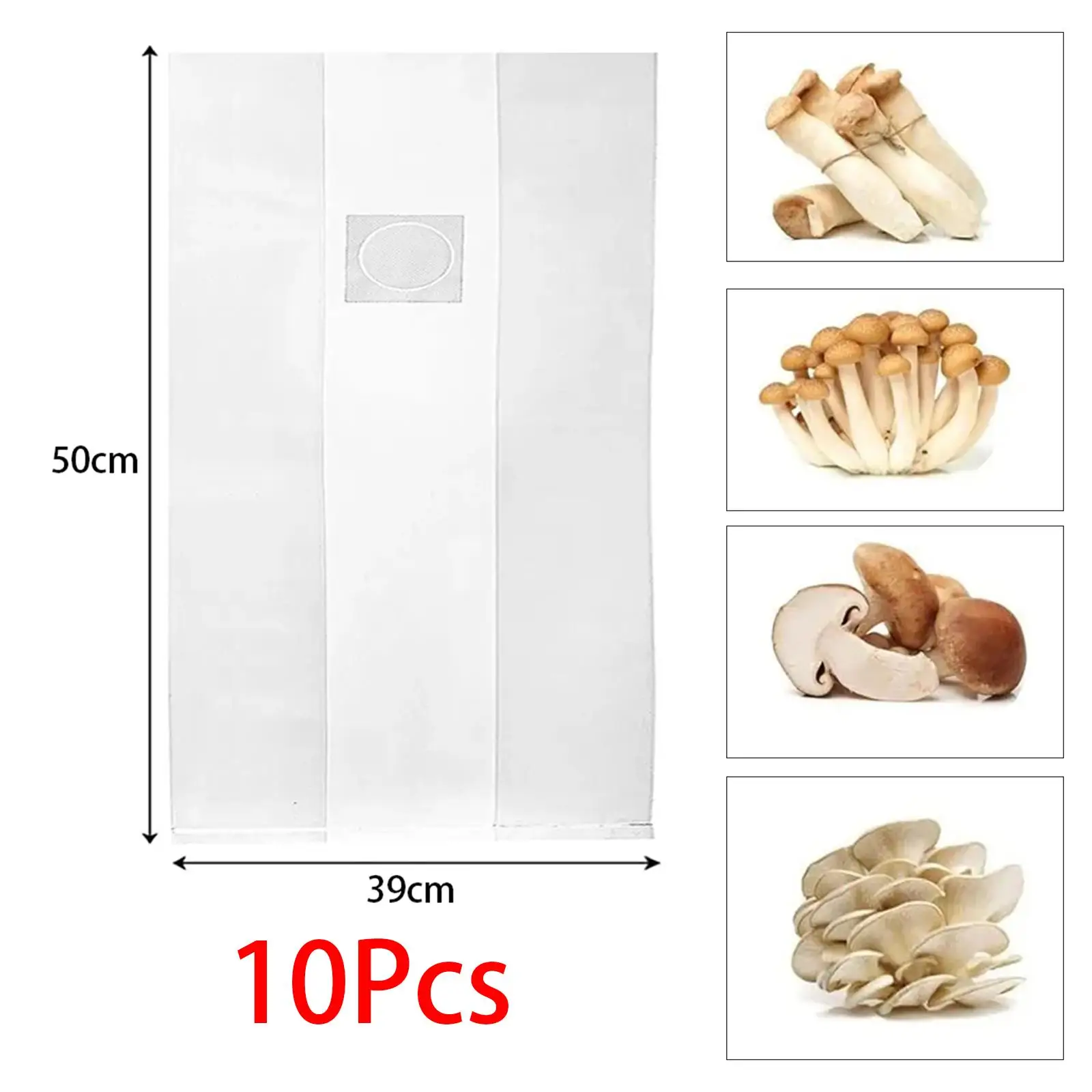 10x Edible Fungi Growing Bags Bulk Breathable 6 Mils Thick Spawns Bags