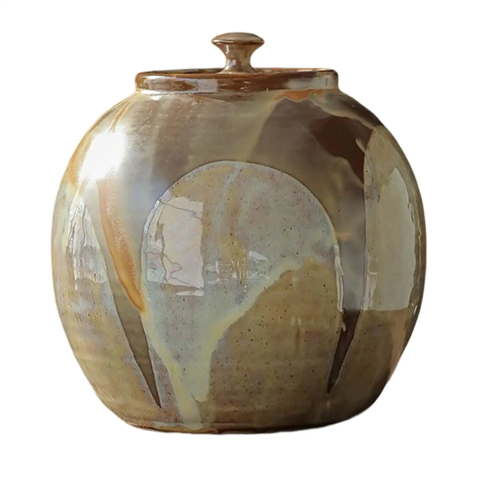 Porcelain Tea Jar Decorative Ceramic Flower Vase Food Storage Container Porcelain Jar with Lid for Tabletop Cabinet Gift Kitchen