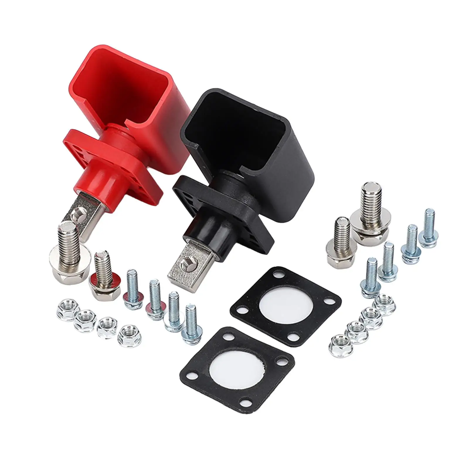 2 Pieces Battery Terminal Connector Through-wall Type Disconnect Accessories Copper Compatible Terminal Post for Car ATV Boat