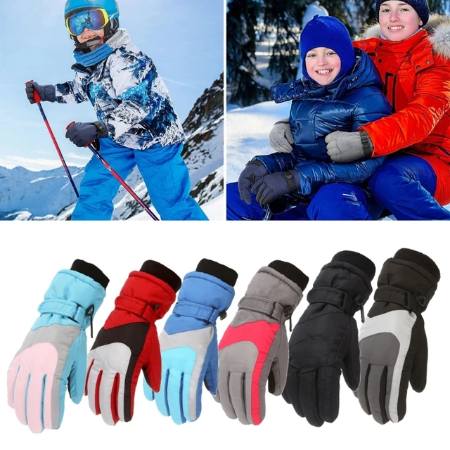 Guantes de esquí de nieve para niños, manoplas impermeables para