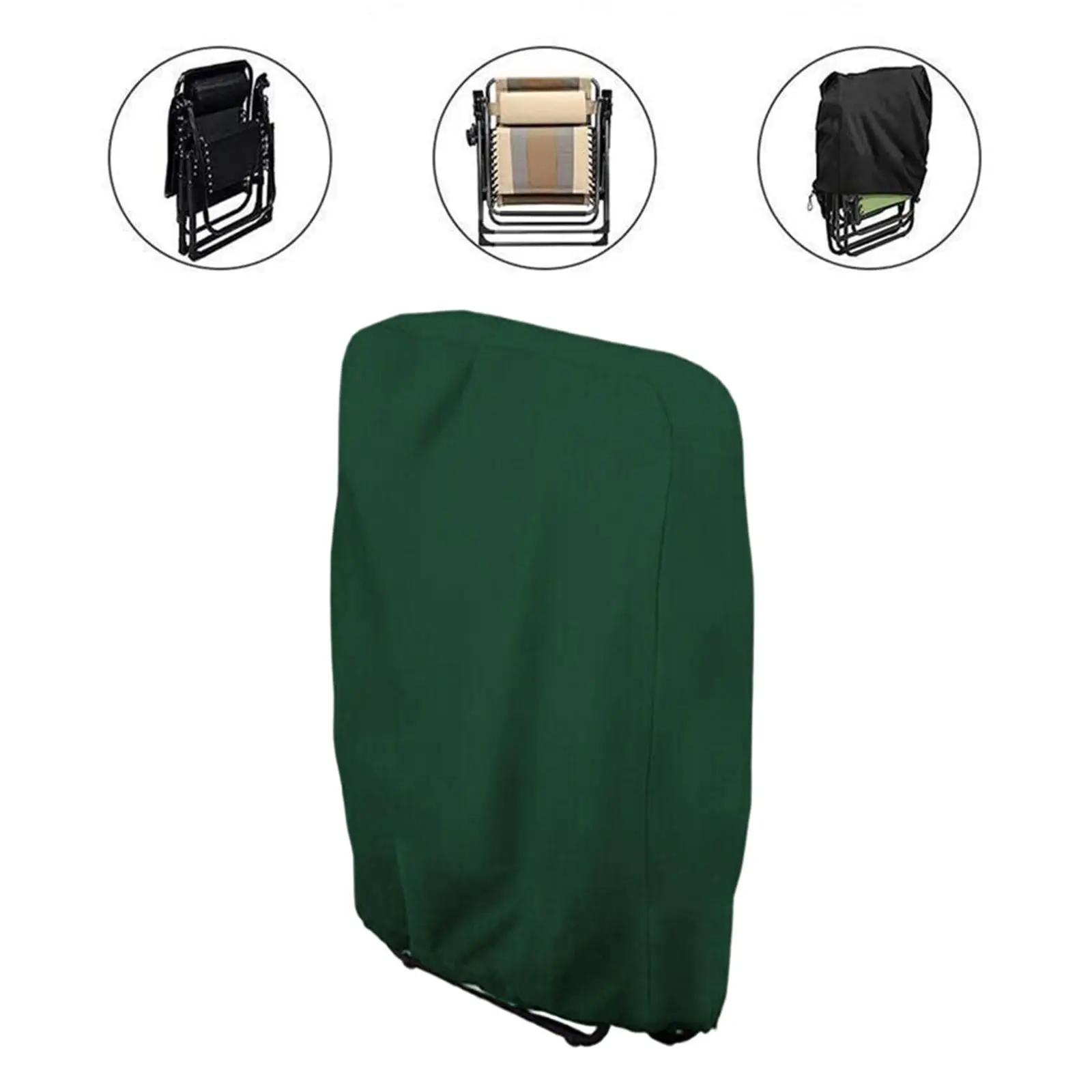 Folding Chair Cover with Storage Bag Wind Resistant Stackable for Garden
