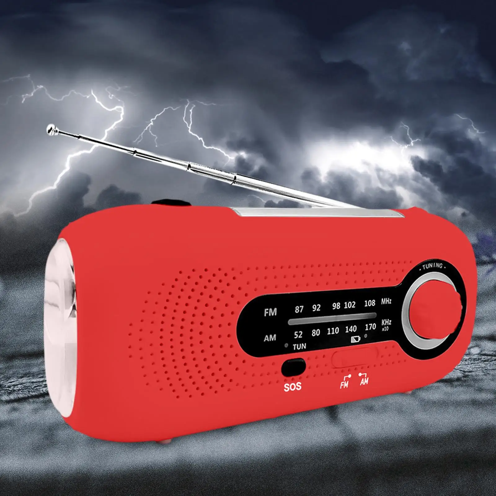 Portable Weather Radio, 2000mAh Rechargeable Battery Cell Phone Charger Reading Lamp LED Flashlight Survival Radio for Emergency