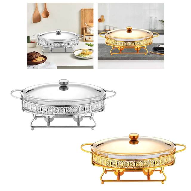 Catering Buffet Warmer Set Chafing Dish Buffet Set Stainless Steel Buffet  Servers and Warmers for Party Soup Stock Pots Kitchen Birthday Argent 