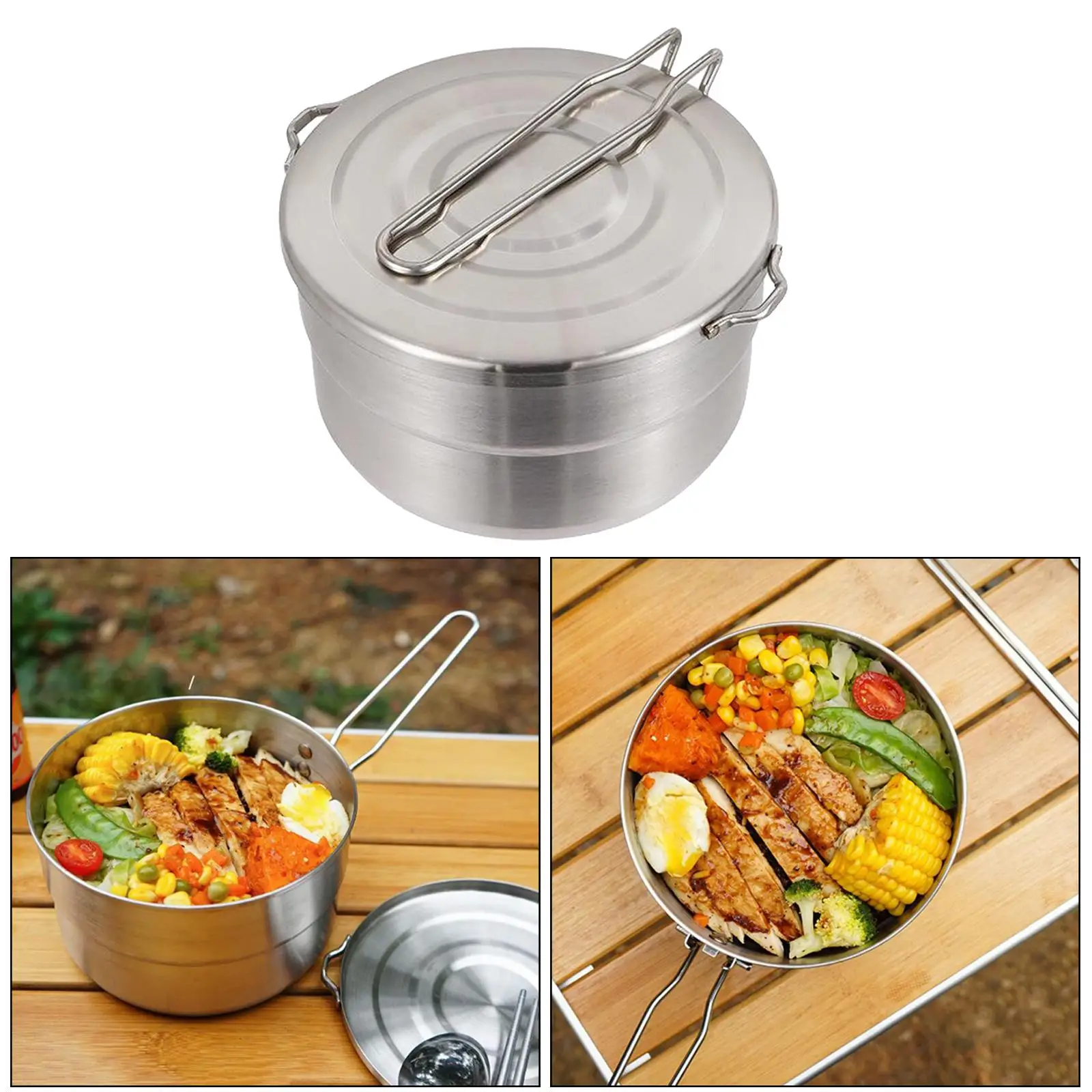 Saucepan with Lid, Sauce Pan, Small Soup ,  Sauce Pan, 1.5L - Saucepan for Outdoor Camping Picnic