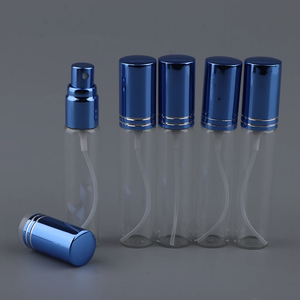 5 Pieces 10ml Capacity Mini Refillable Empty Perfume Bottle for Travel Spray Scent Pump Case (Multi-color)