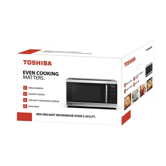 Toshiba 2.0 Cu. ft. Family-Size 1200-Watt Stainless Steel Microwave Oven  with Sensor 