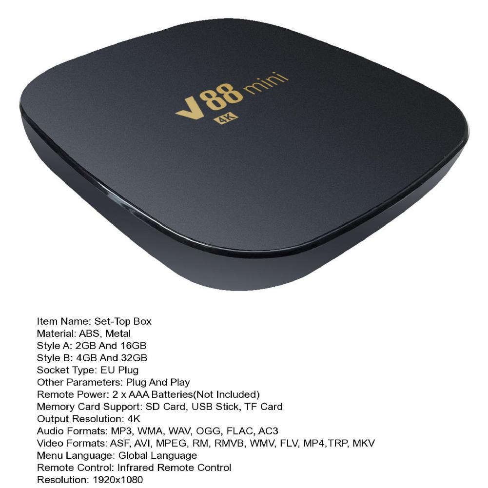 Title 16, V88 Mini Smart TV Box 4K 2GB 6GB/4GB 32GB TV Se...