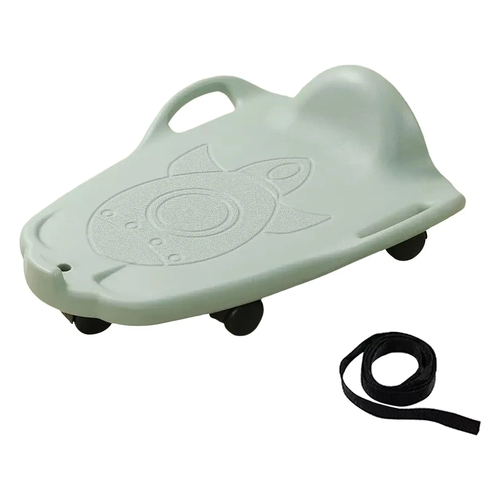 Floor Scooter Board Portable with Handle Roller Physical Education Sport Flat Scooter for Park Backyard Outdoor Playground
