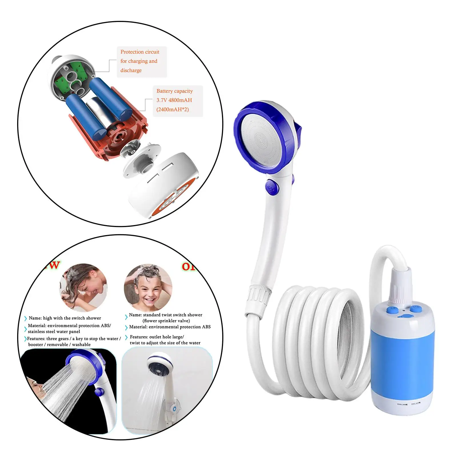 Portable Personal Electric Shower  Shower for Camping Hiking