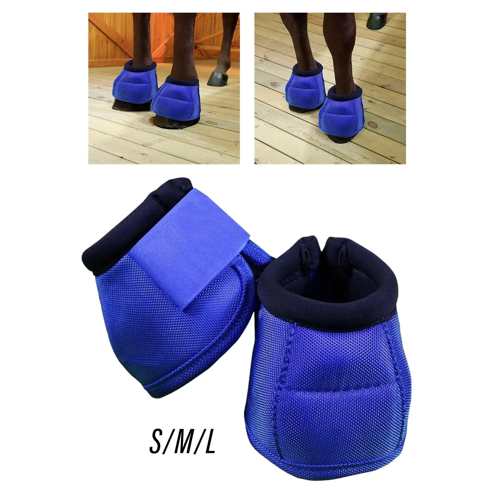 Professional 1 Pair Horses Bell Boots Equestrian Equipment with Closure Protective Cover Overreach Boots for Horses Protection