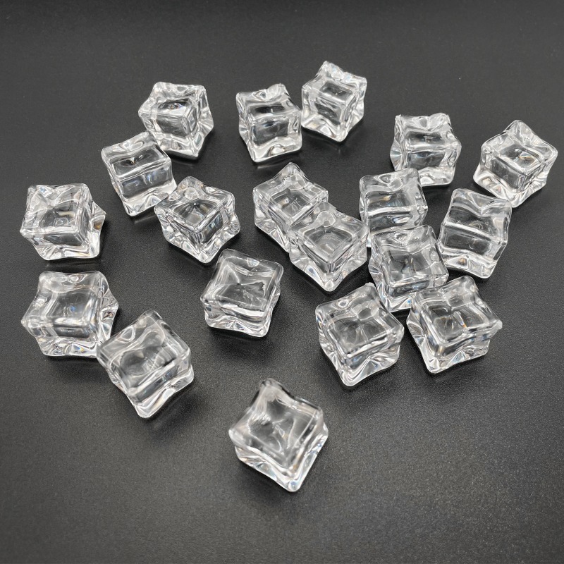 Wiederverwendbare künstliche Eiswürfel aus Acryl, hochtransparente Eis-Seitenlänge 1,7/2/2,5/3 cm, für Fotografie-Zubehör, Requisiten, Dekoration – Detail 5