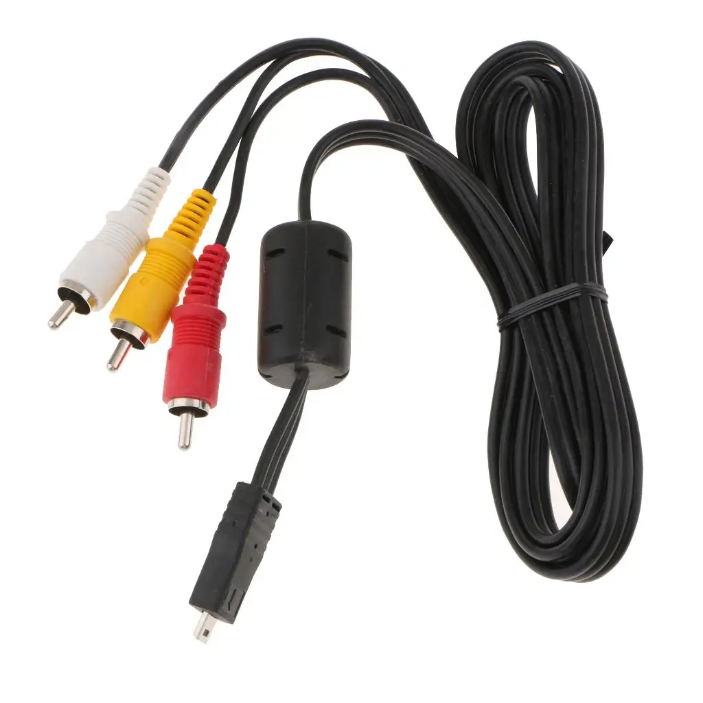 For  Camera AV Cable Audio Video Cord  RCA Adapter 2m/4ft Extra Length