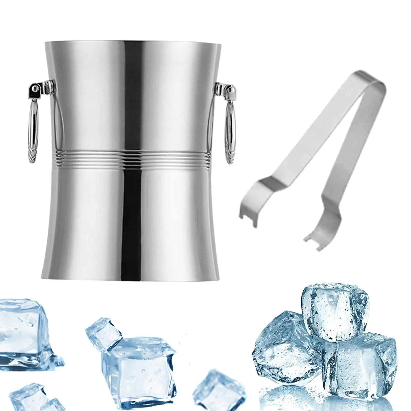 Double Bucket, Metal Beverage Tub, Insulated Ice Bucket, for Indoor Outdoor