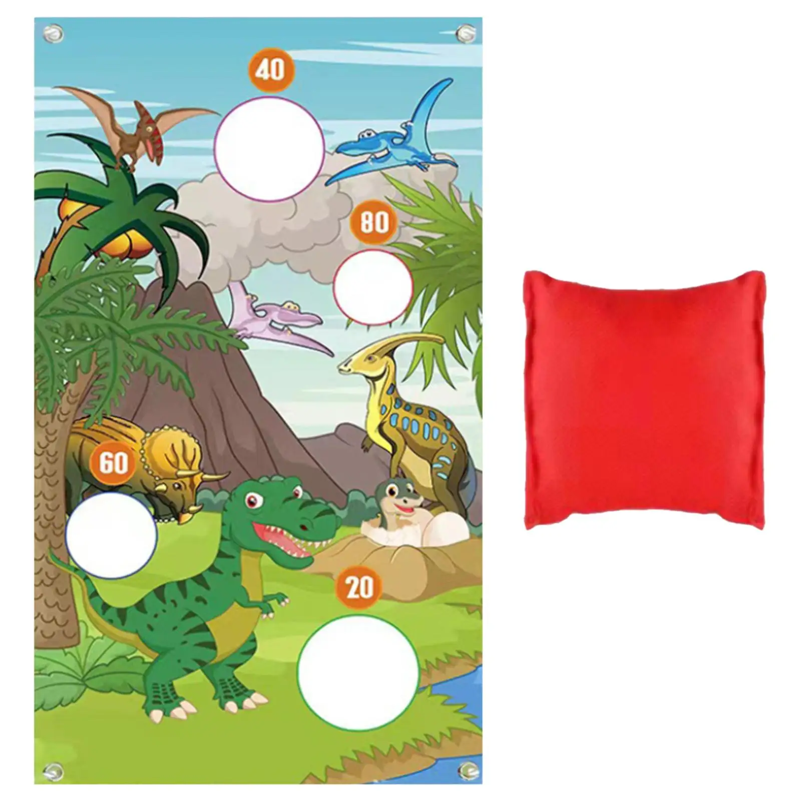 Dinosaur Children Bag Throwing Game Supplies for Birthday Party Carnival Games Camping Game for Indoor Beach Gifts