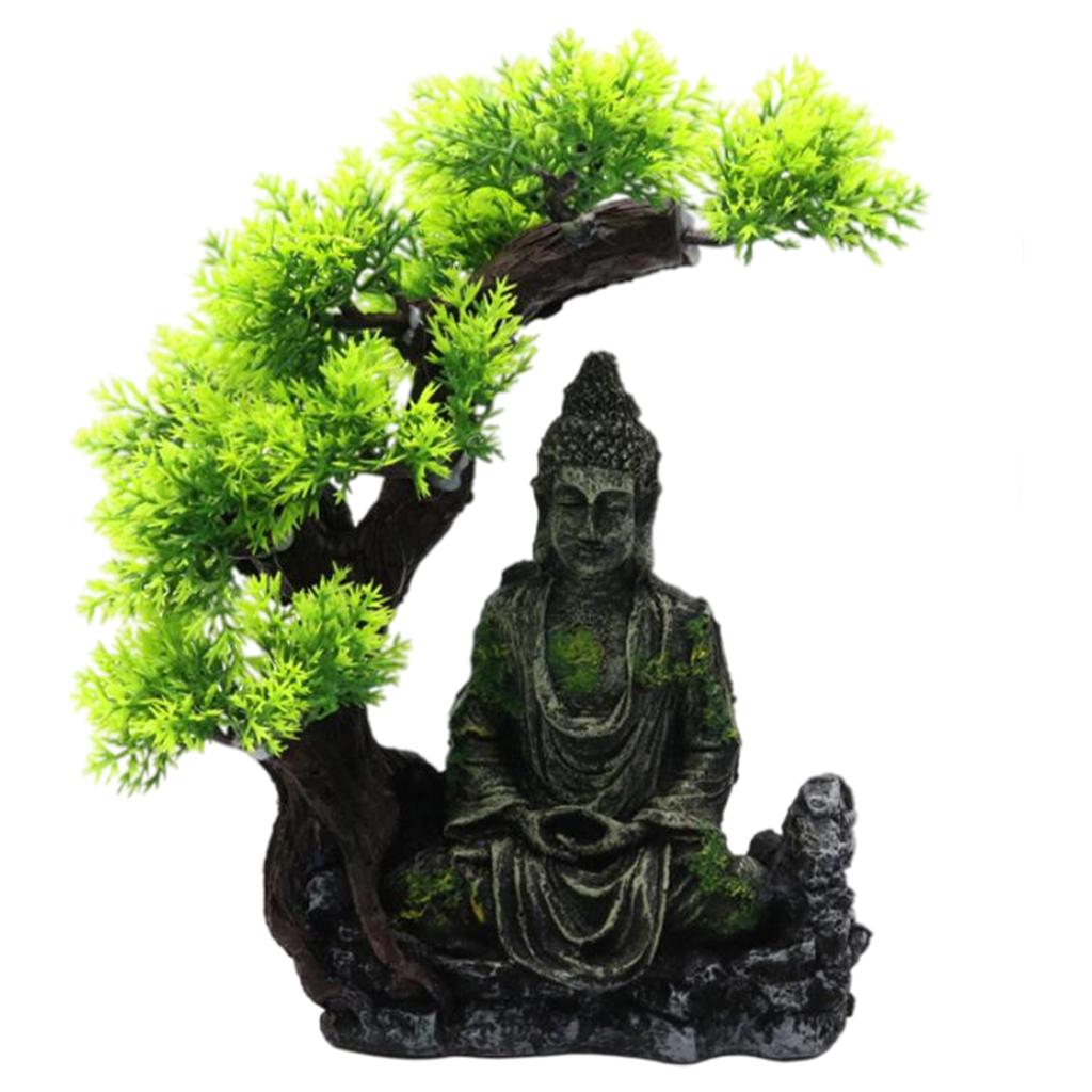 Creative Aquarium Landscape Desktop Ornaments Buddha Figurine Resin Moss