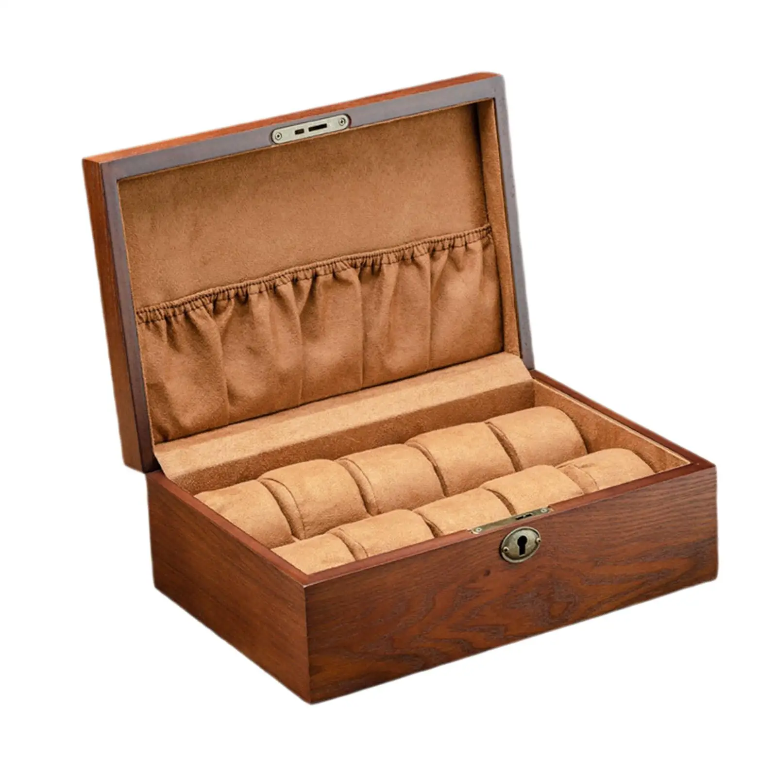 Wooden Watch Box Watch Case Organizer Birthday Gift Dustproof Storage Box for Men and Women Bangle Bracelet Display Showcase