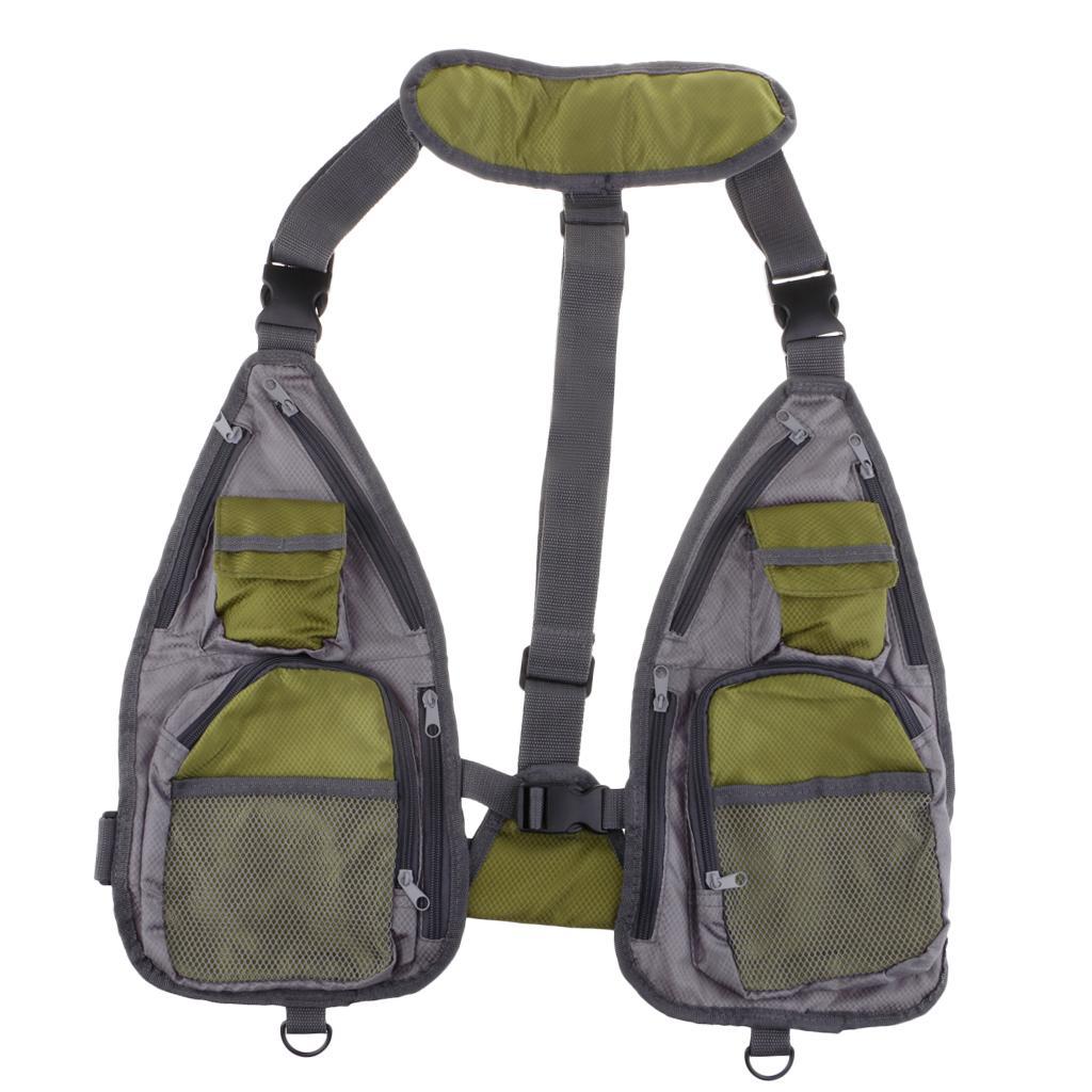 Adjustable Fly Fishing Vest Waistcoat Chest Bag Outdoor Fishing