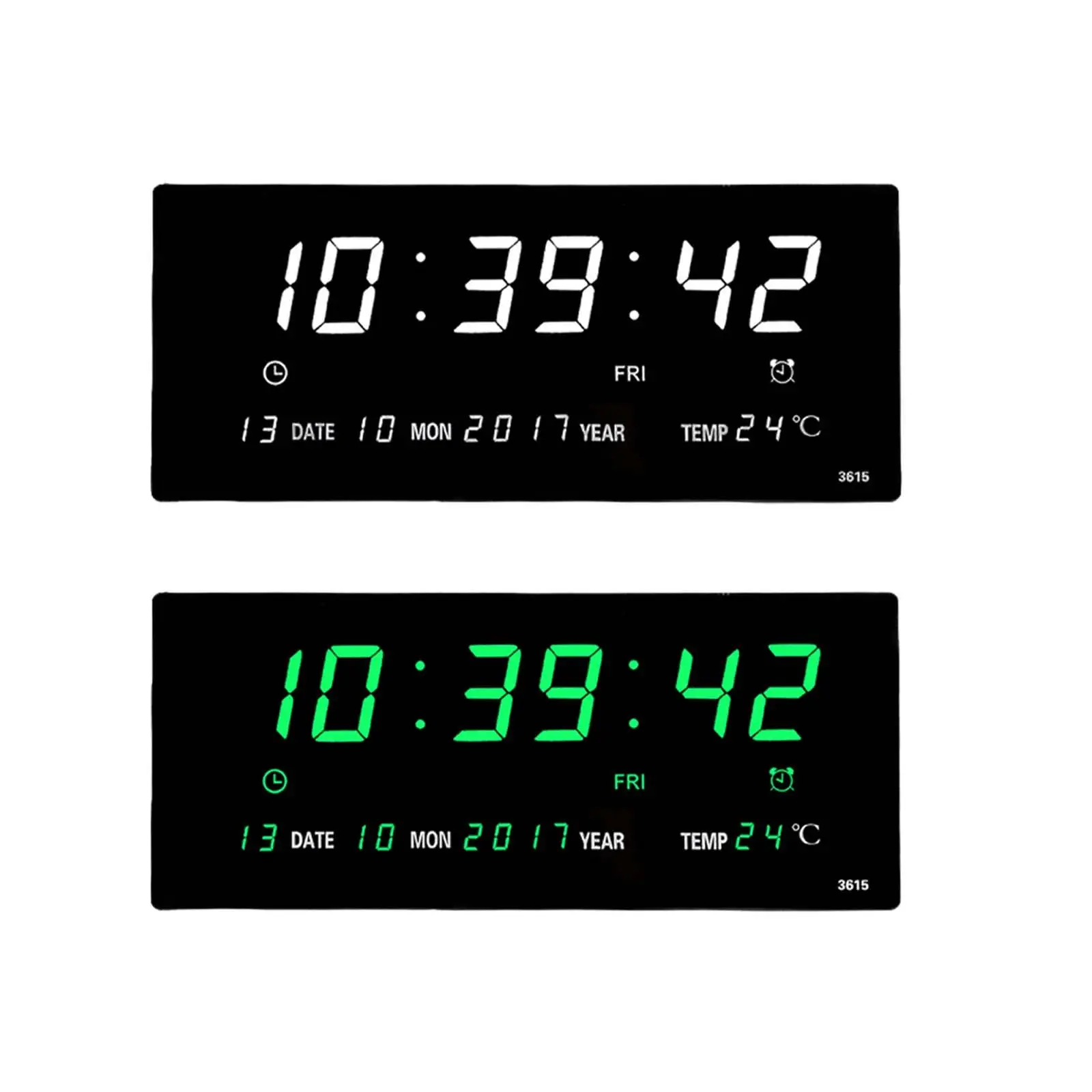 Desk Clocks with Seconds Big Numbers Decor LED Wall Clock for Cafe Home Elderly Adults Kids