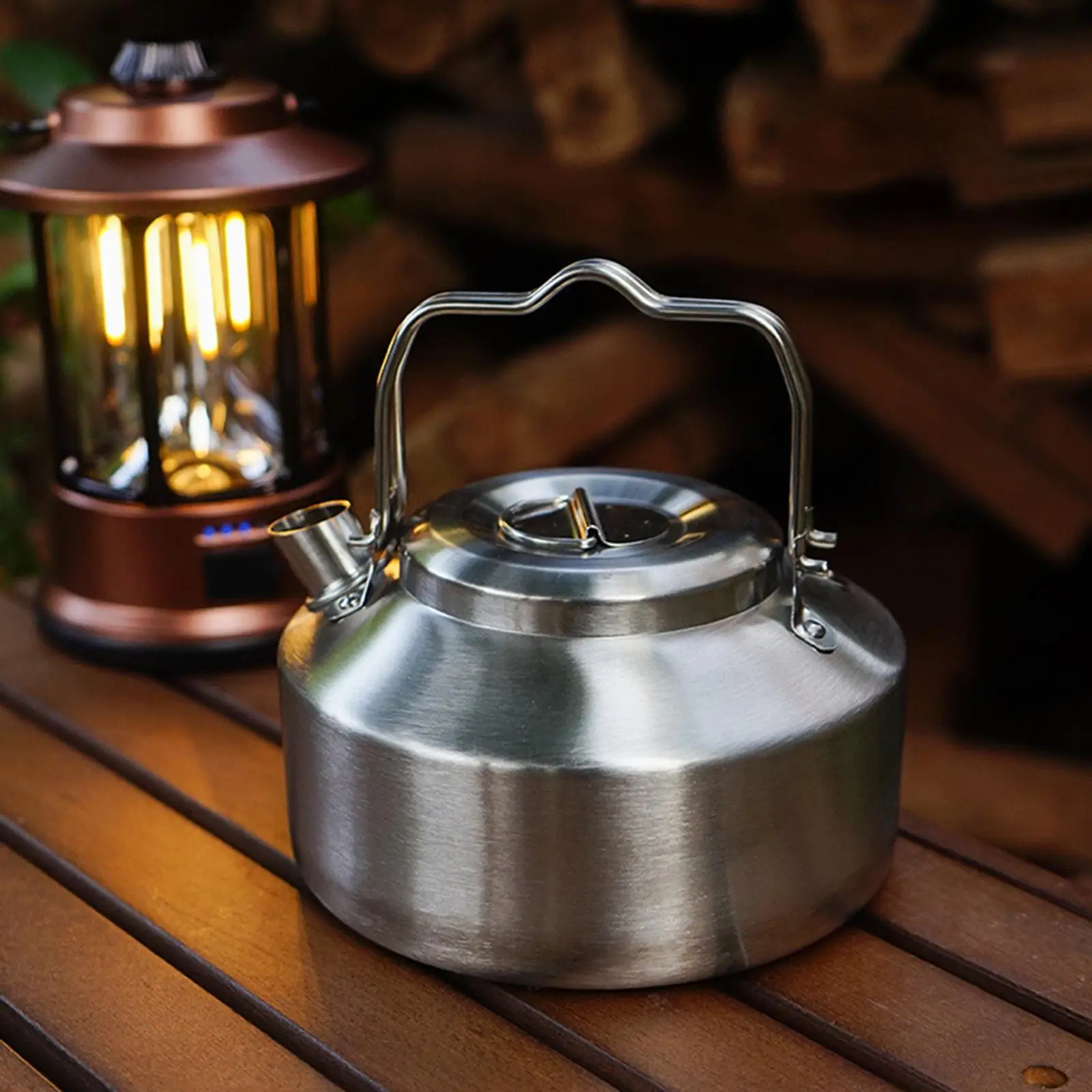 Camping Kettle for Open Fire for Boiling Water On Fire Tea Kettle Small Kettle for Mountaineering Picnic Barbecue Kitchen