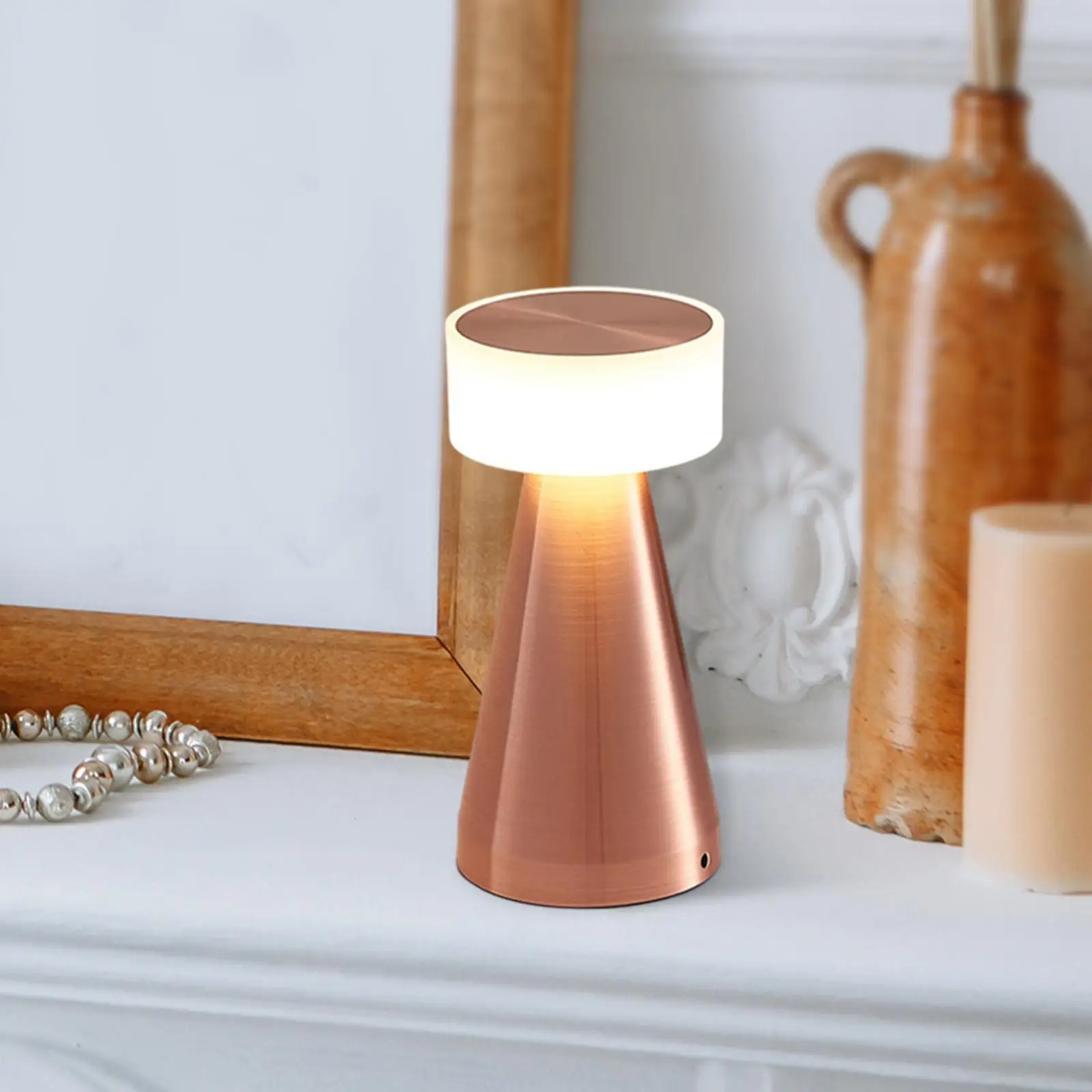 Multipurpose NightStand Lamps Metal Standing Ornament Night Light Table Lamp for Bedroom Living Room Parties Girls Boys