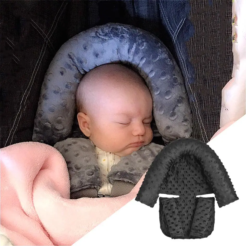 Baby Head Support Pillow Neck Protection Liner Strap Covers Strollers Pram