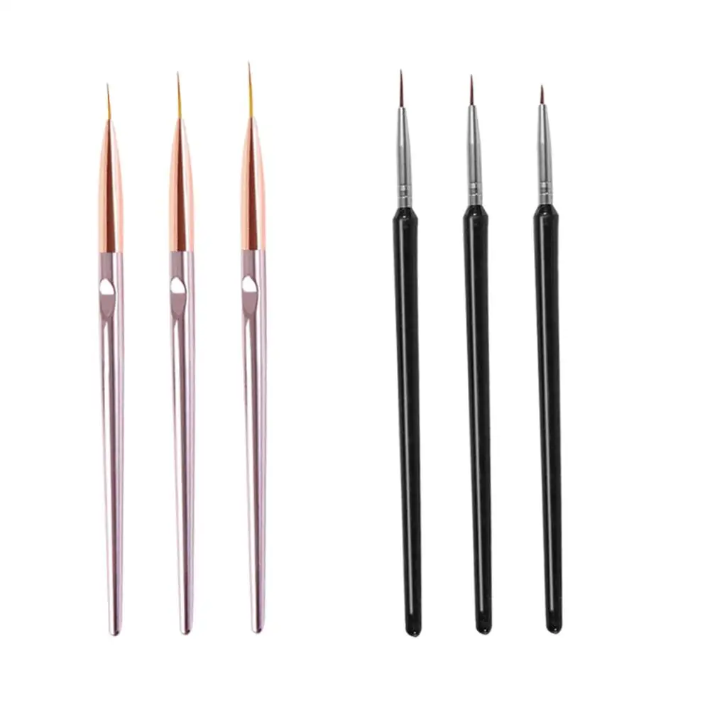 3-Pack Nail Art Pen Set Painting Drawing DIY Flower Petals Dotting Leaves Salon Use Elongated Lines Manicure Tool Details Home