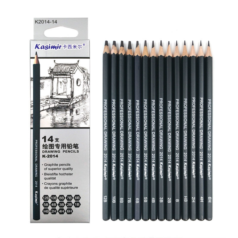 14 Teile/schachtel Graphit Bleistifte Professionelle Zeichnung Skizze Holz Blei Bleistifte Set 6H 4H 2H HB B 2B 3B 4B 5B 6B 7B 8B 9B 10B 11B 12B – Detail 3
