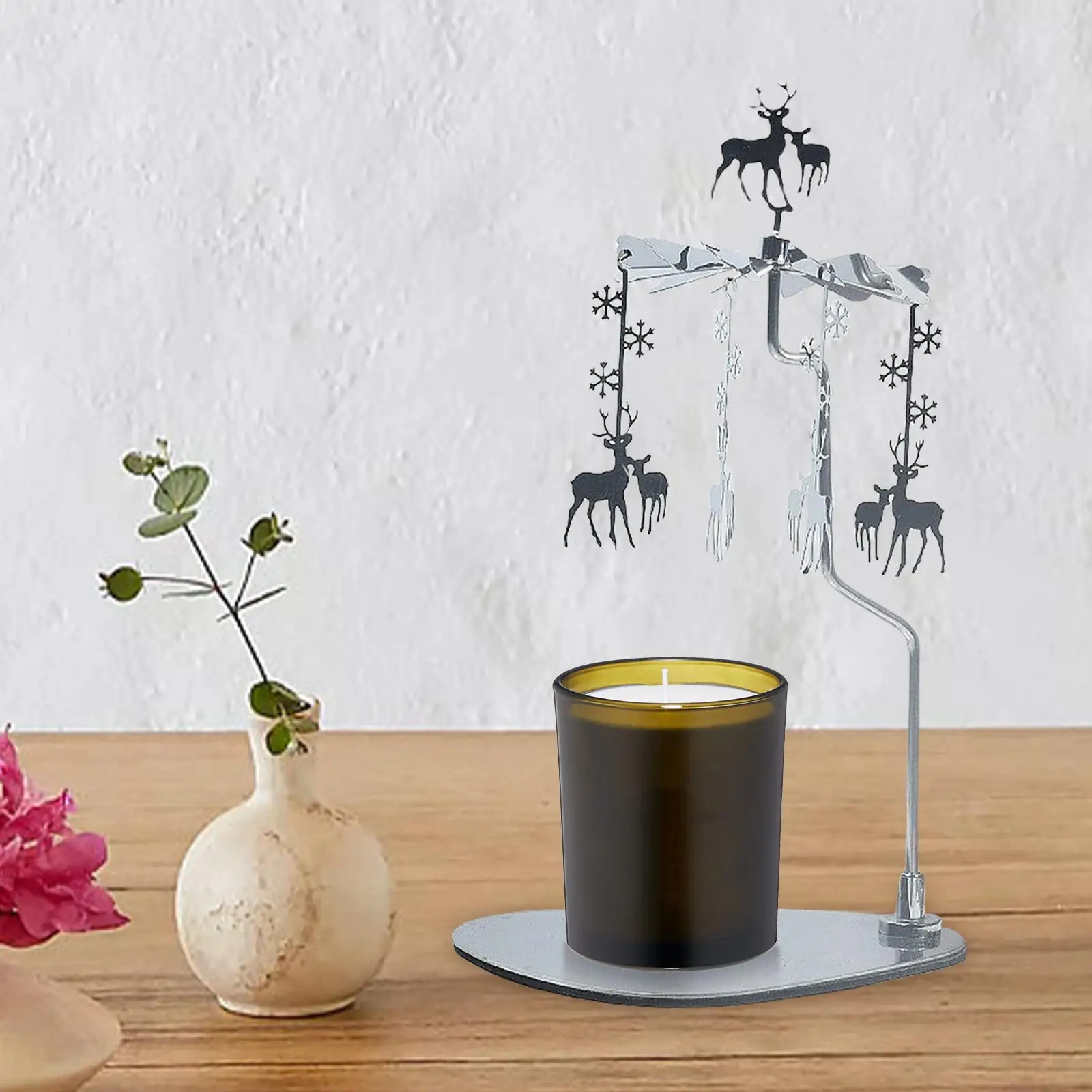 Rotating Candle Holder Romantic Revolving Candlestick for Dinner Decoration