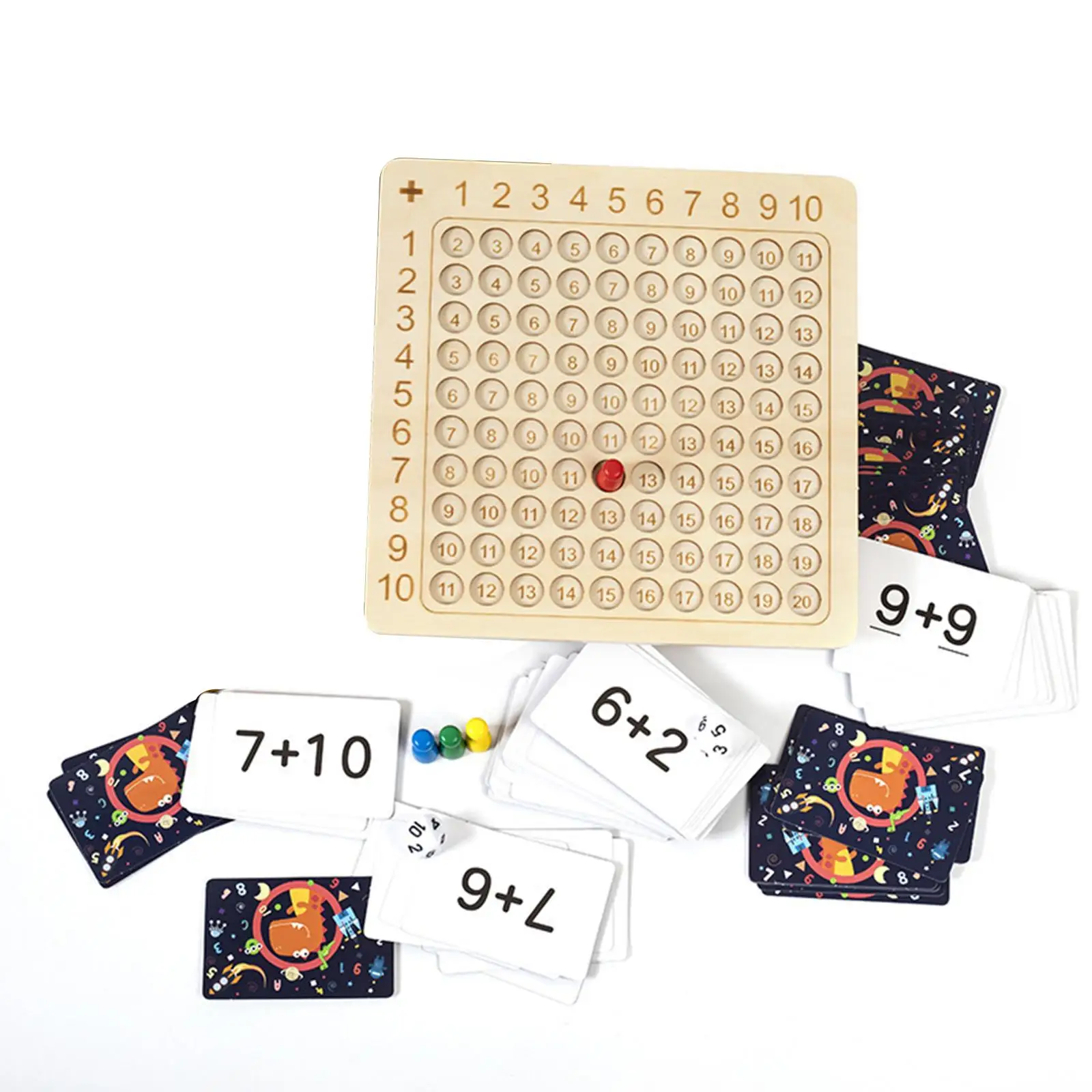 Wooden Addition Blocks Board Times Board Wooden Toys Blocks Board Addition Times Table Mathematics for Game Birthday