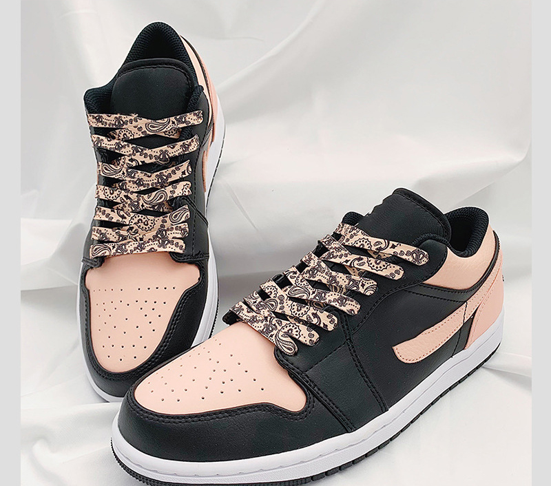 Gilding Flat Shoe Laces Cashew Flower Shoelaces for Sneakers Hand-painted Sports Casual Basketball Tennis Shoelace Shoestrings