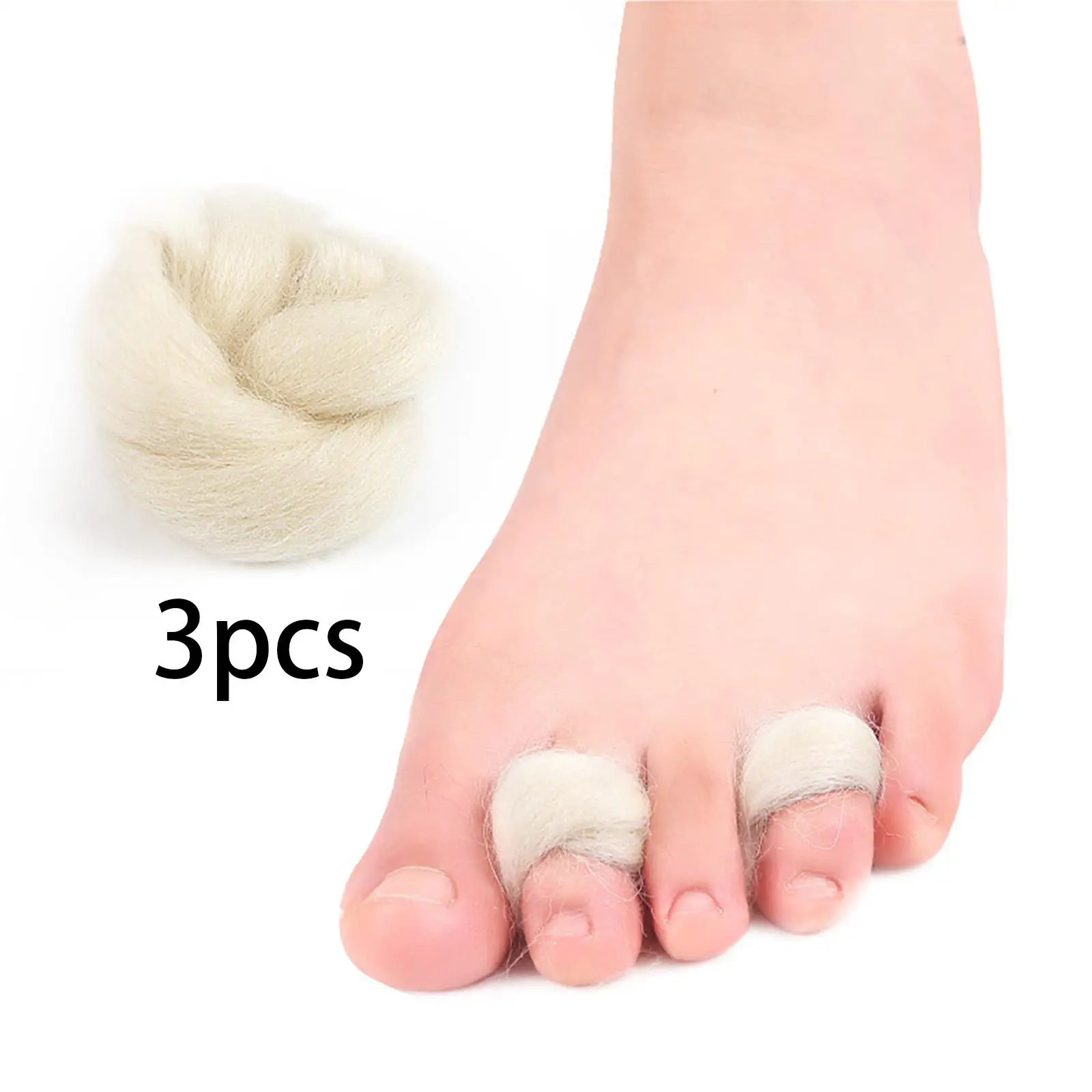 3Pcs Wool Cushioning Toe Separator Keep Your Feet Dry Accessories Reduce Blisters