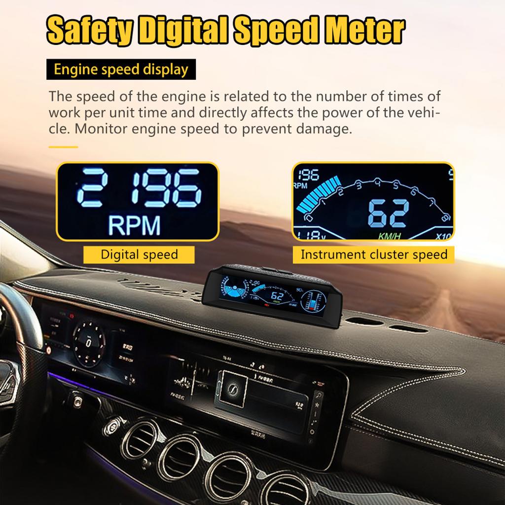 X90   Meter Inclinometer Car HUD Tilt Pitch Angle Latitude