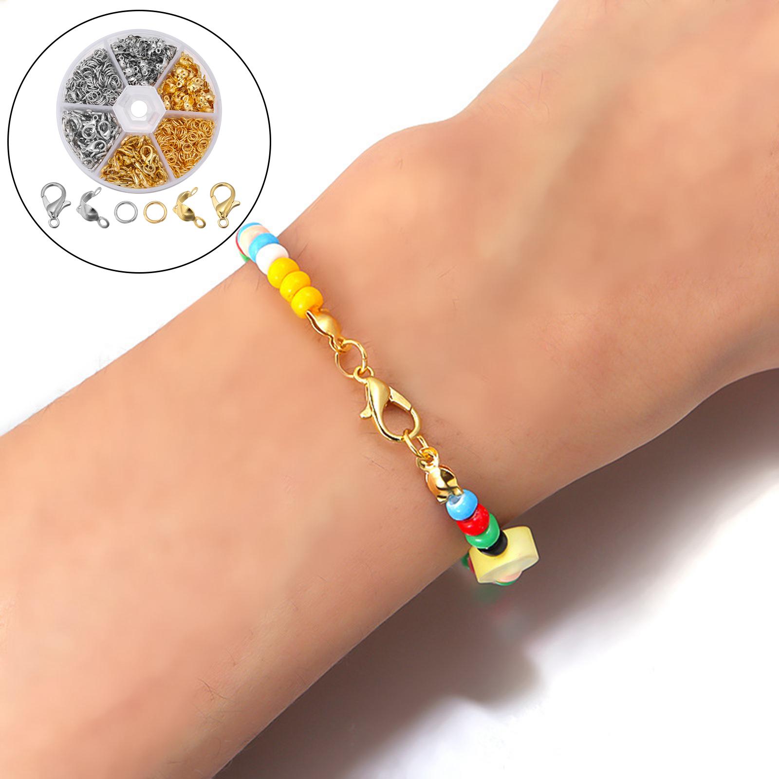 450x Jump Rings Split Rings Lobster Clasps Hooks Jewelry Making for DIY