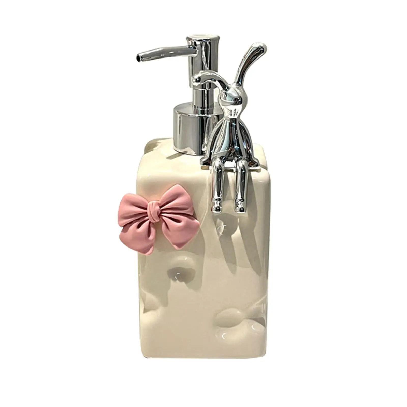Ceramic Soap Dispenser Sturdy Multipurpose Novelty Empty Pump Lotion Bottle for Kitchen Vanity Hotel Farmhouse Laundry Room