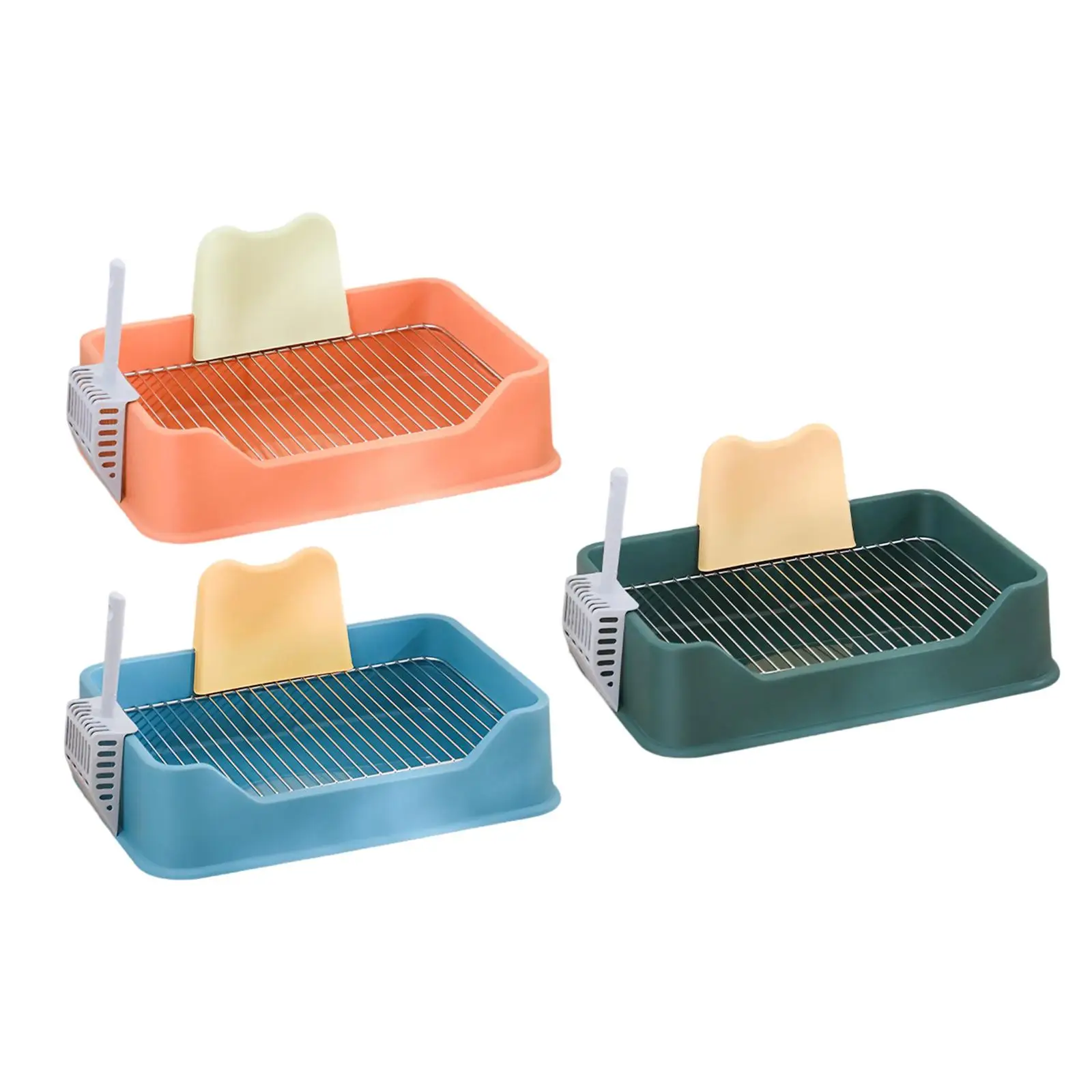 Dog Toilet Litter Tray Puppy Potty Tray Reusable with Baffle Spoon Dog Potty Pan