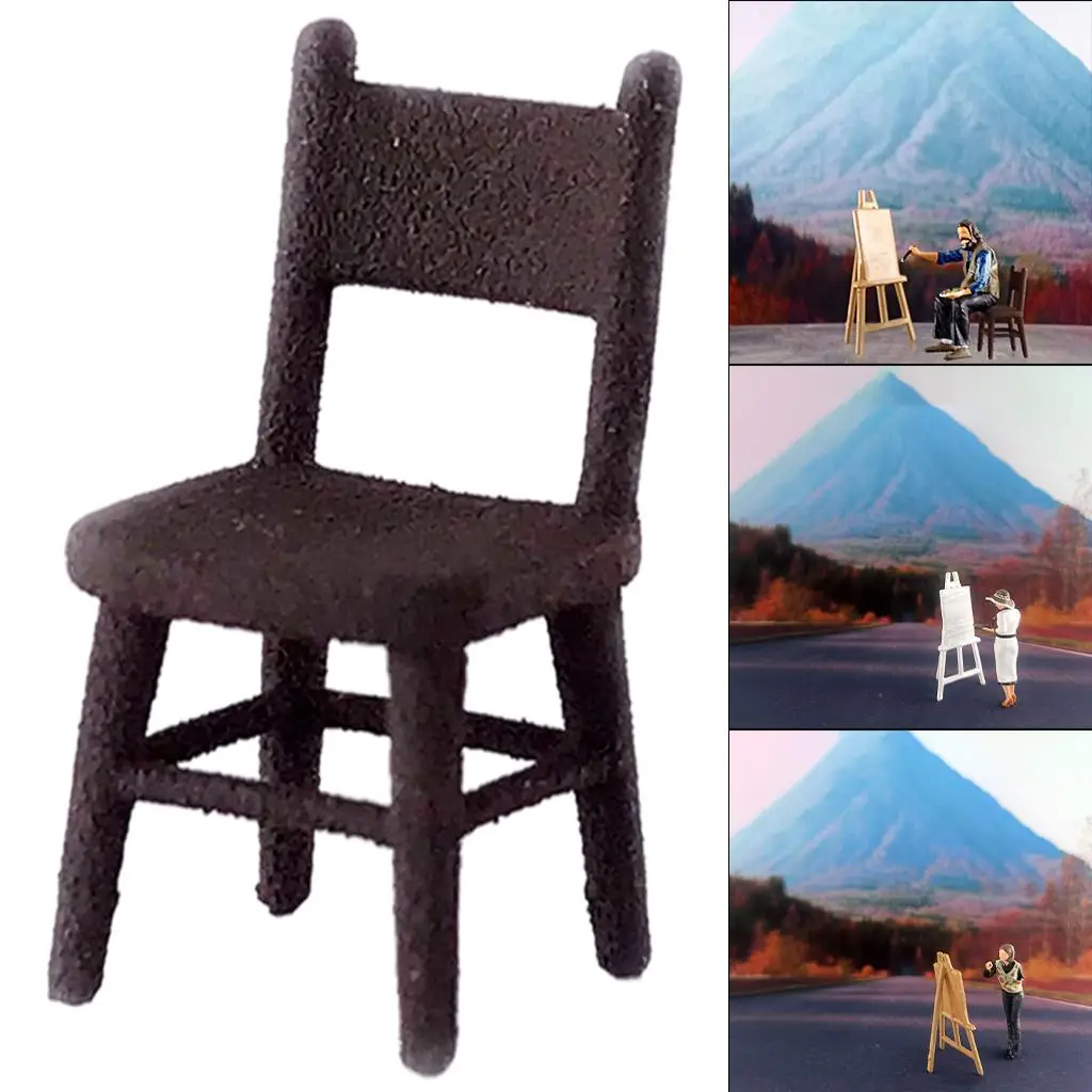 1/64 Miniature Chair Resin Dollhouse Accessories Decors Easter Xmas Desktop