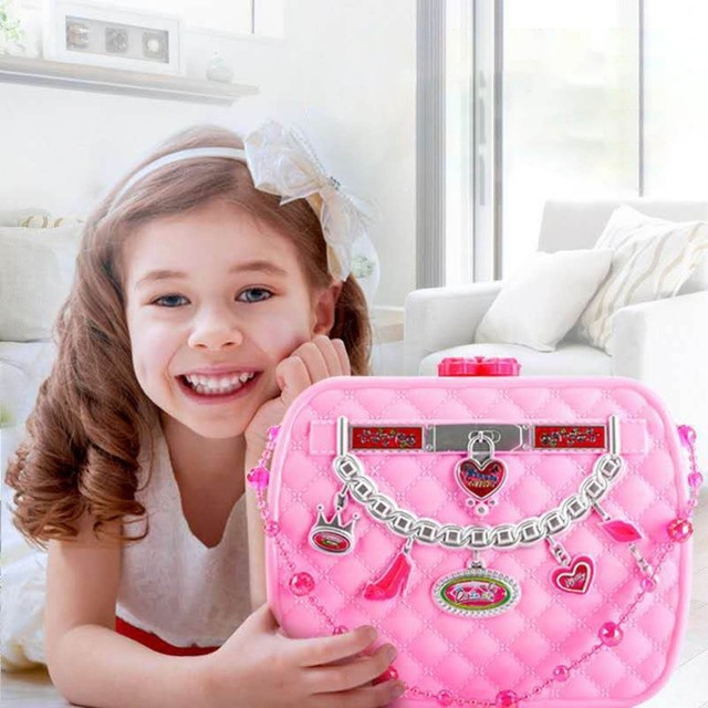 Meninas jogar maquiagem princesa brinquedos kit de maquiagem para crianças  brinquedos com caixa portátil para meninas idade 4-6 rosa/azul - AliExpress