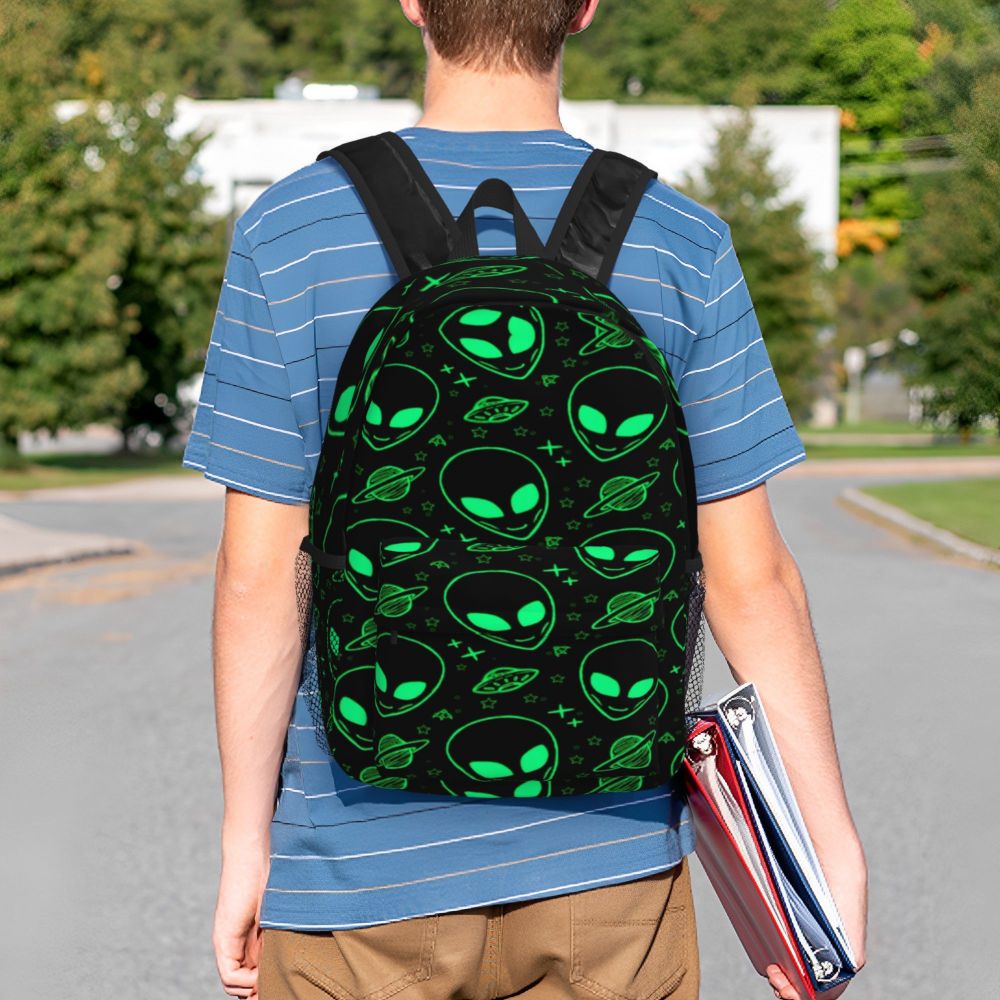 Mochila Padrão Alienígena e UFO Personalizada, Bookbag