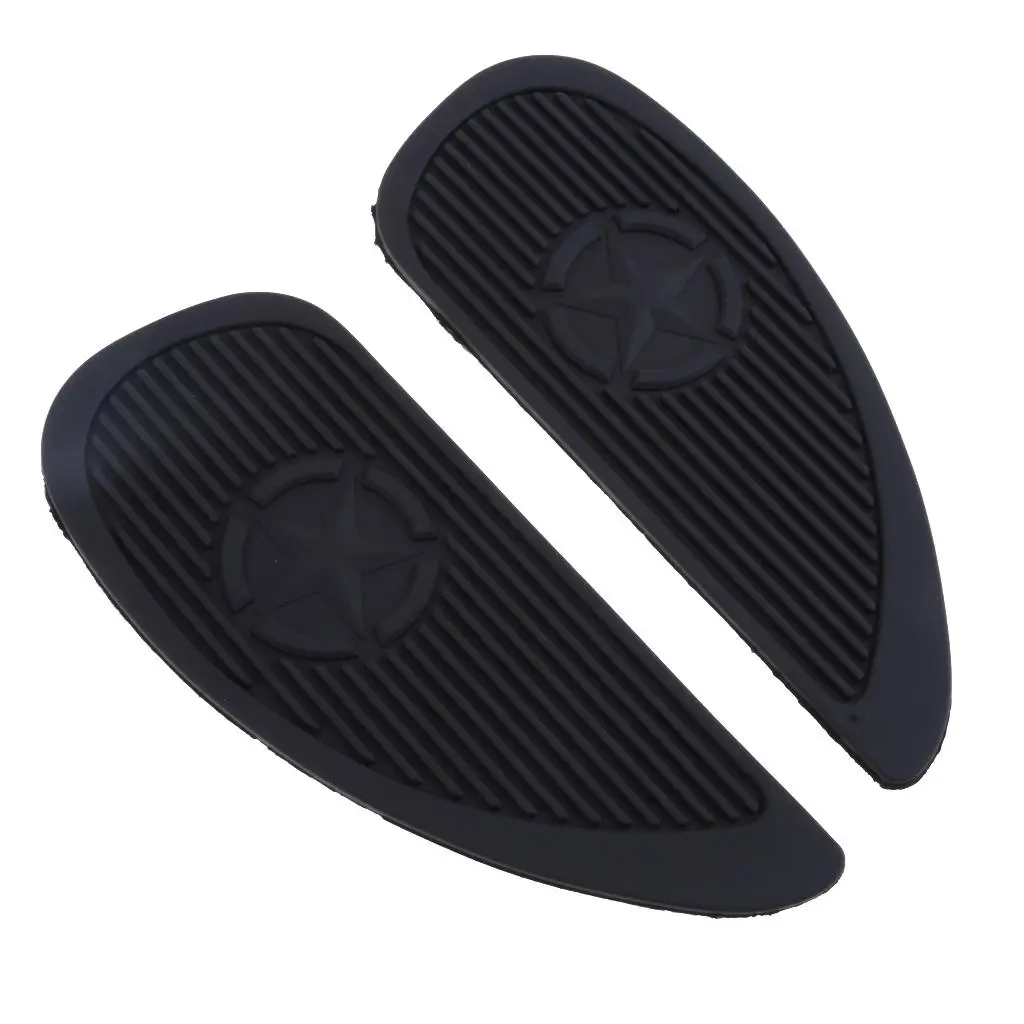 Black Rubber Fuel Tanks Traction Pads Insulation  For  Motorcycle