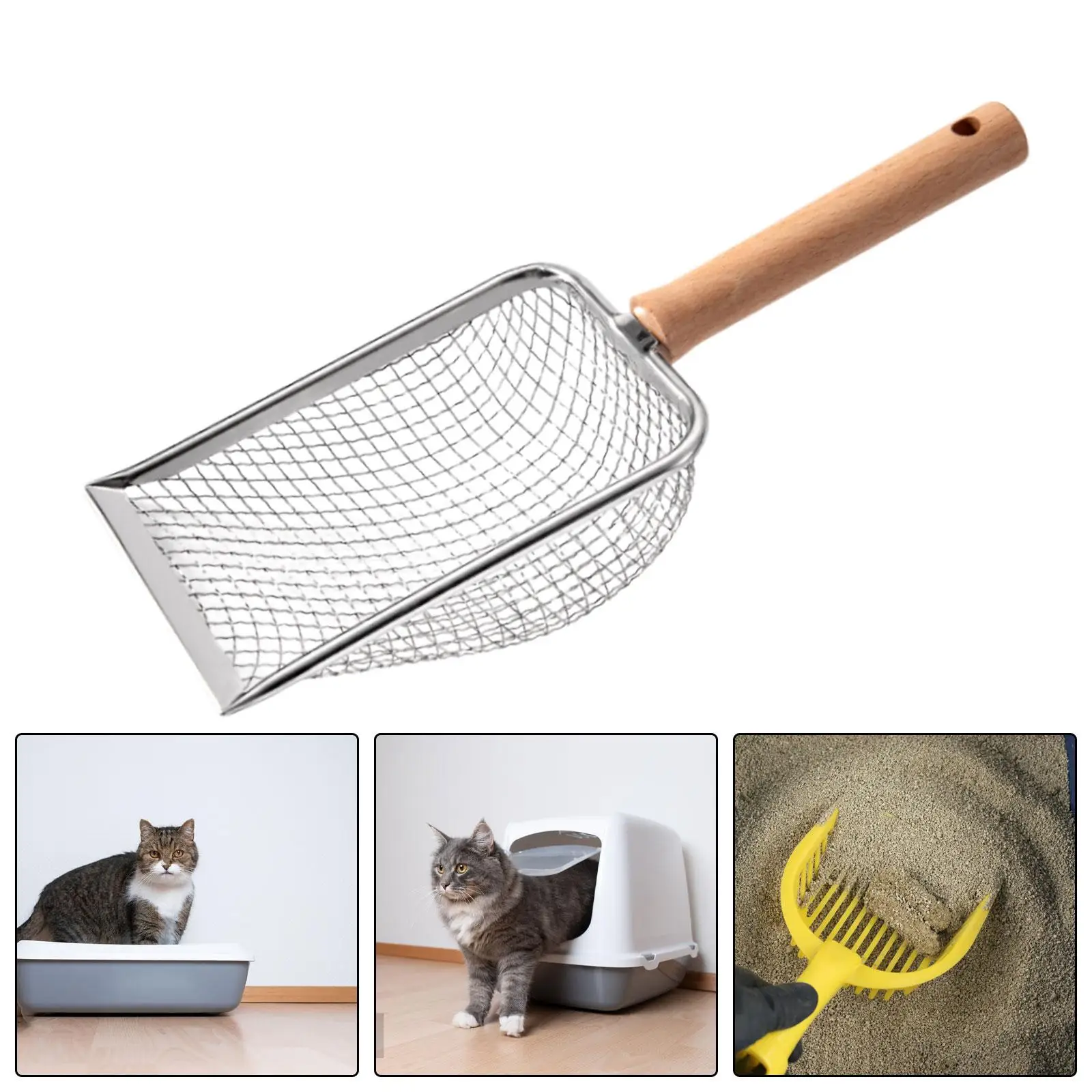 Cat Litter Spoon Supplies Mesh Screen Fecal Spoon Cat Litter Sifter , for Kitty, Lizards, Kitten, Aquarium