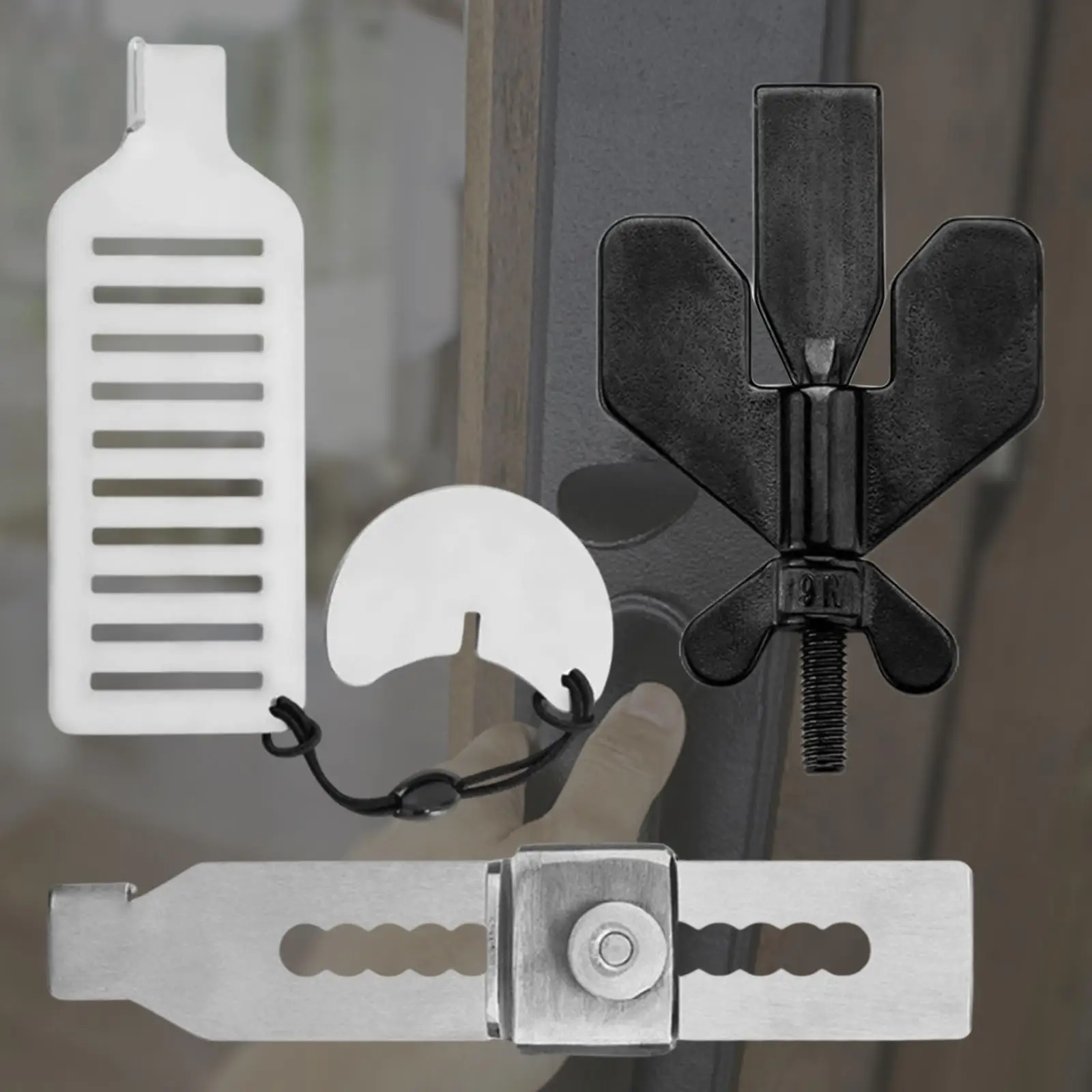 Portable Door Lock, Anti-Theft Travel Lockdown Locks, Door Stopper Door Locker for Home Bedroom Living Room