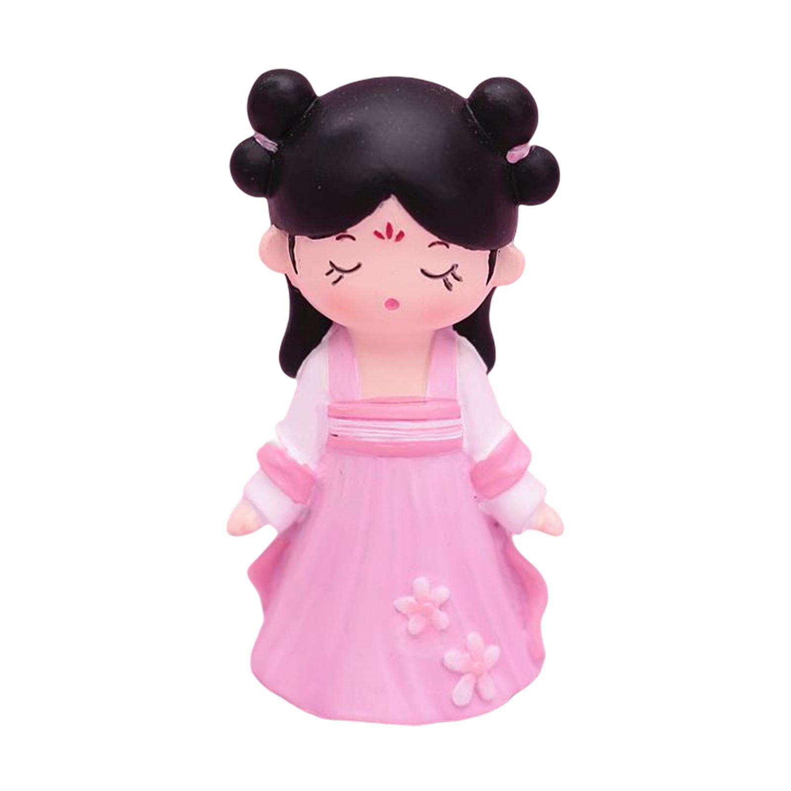 National Style Chinese Ancient Girl Doll Ornaments for Nightstands Desktop