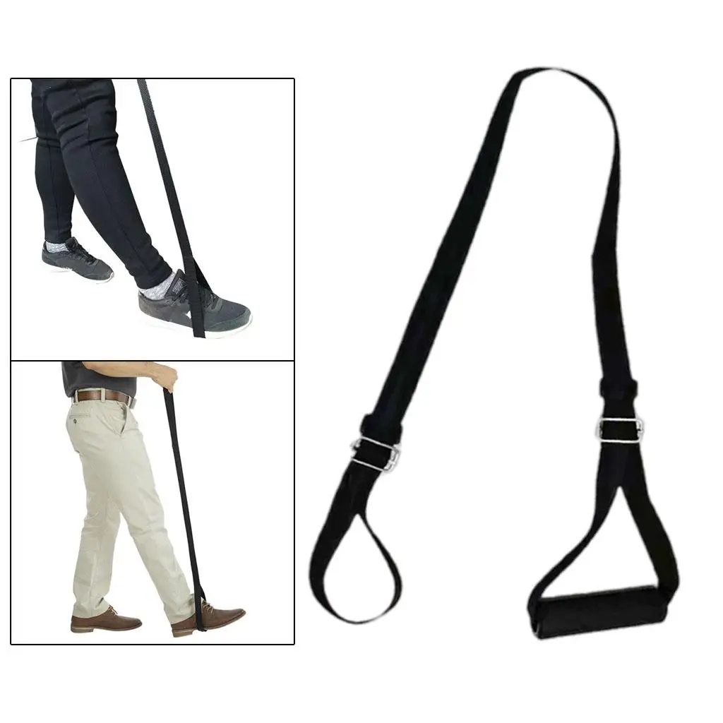 Leg Lifter Strap Assist with Hand Grip 41inch Stretching Mobility Aids Foot Loop for Handicap Adult Recovery Lifting Devices Car