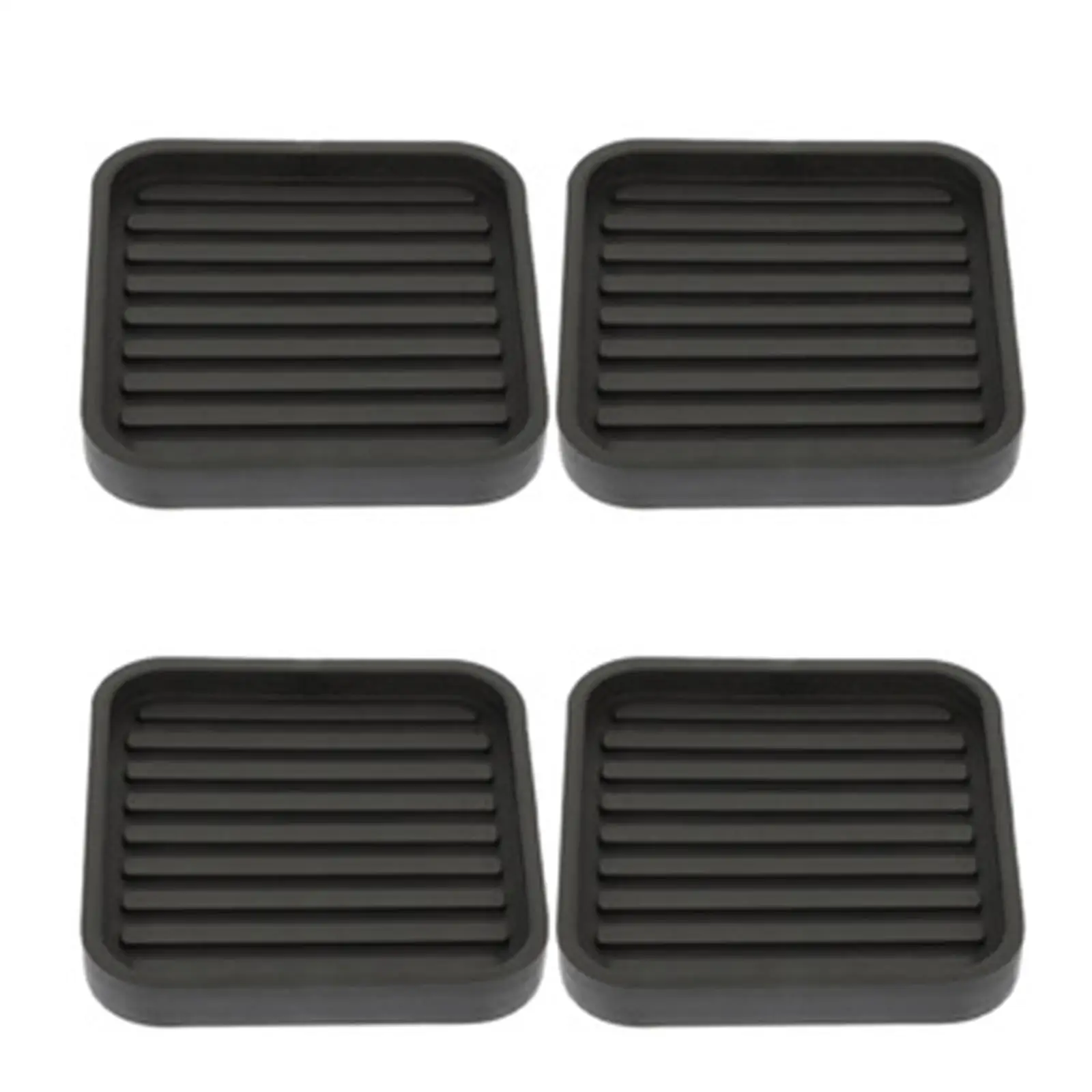 4 Pieces Furniture Cups Caster Bed Stopper Floor Protectors Noise Reducing Square Rubber Furniture Caster Cups for Chairs Sofas